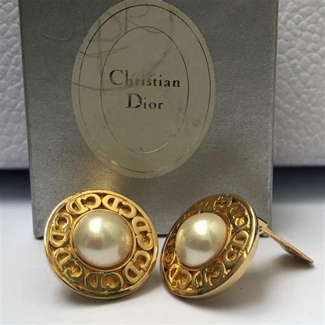 christian dior earring pearl|christian dior vintage pearl earrings.